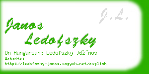 janos ledofszky business card